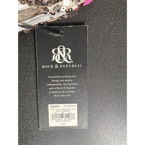 Rock & Republic Layered Pink Sequin Calypso Tank Top Size Medium - Picture 7 of 7